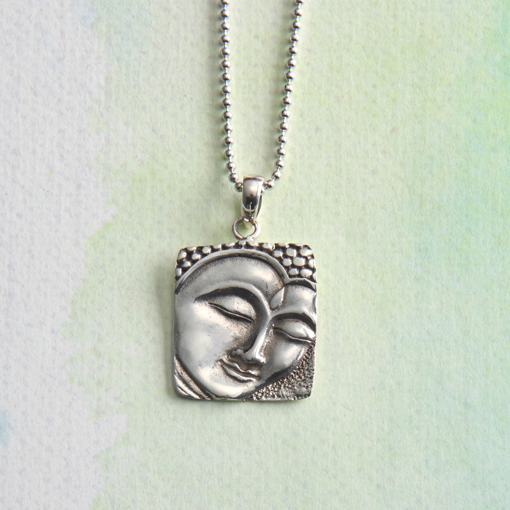 Sterling Silver Buddha Face Necklace、mySite、topwebapps