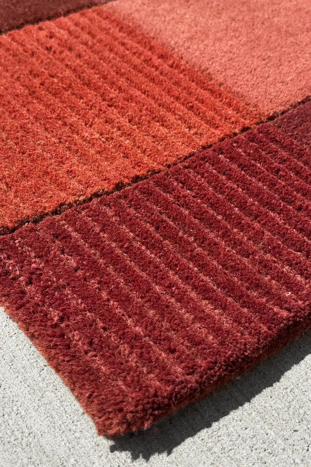 Terracotta Block Hand Tufted Wool Runner Rug、mySite、gigharbornorthrealestate