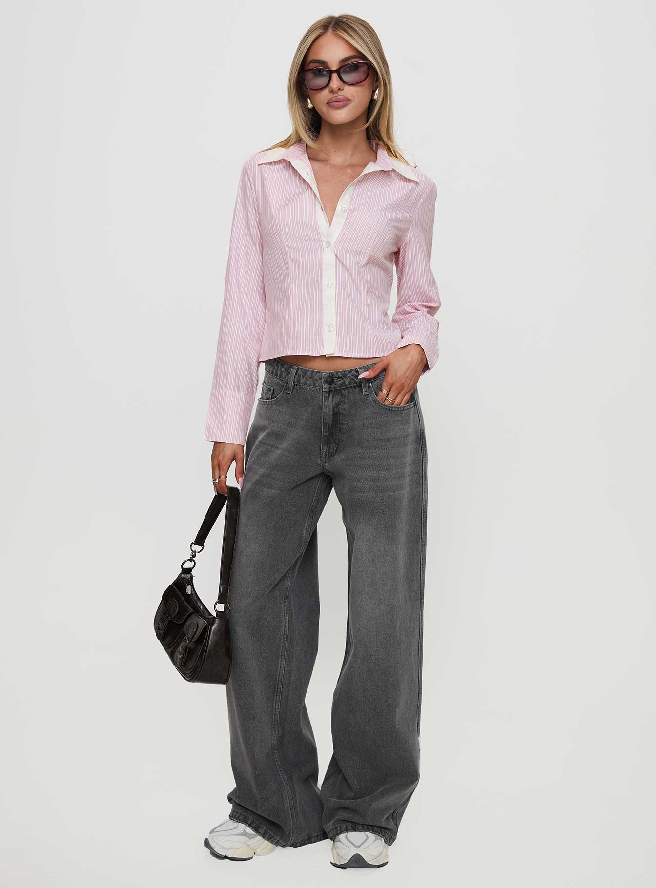 Lyndel Long Sleeve Top Pink Stripe、mySite、solidvoid