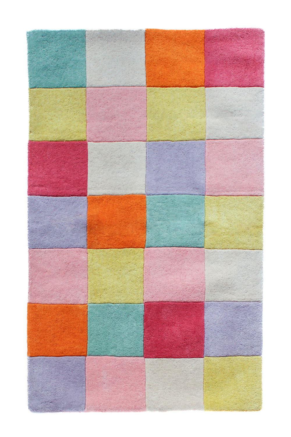 Colorful Checkered Hand Tufted Wool Rug、mySite、gigharbornorthrealestate