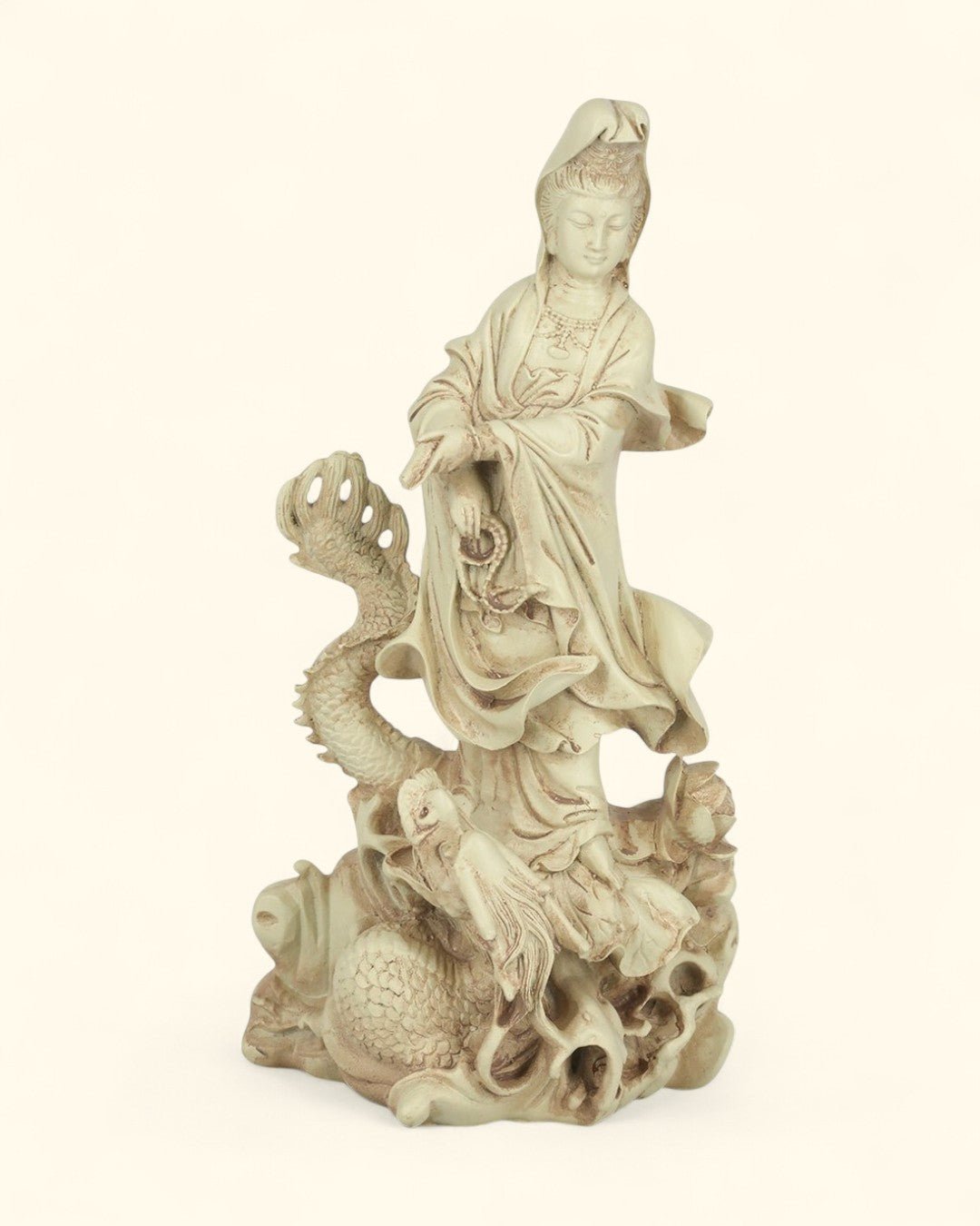 Kuan Yin on Dragon Statue、mySite、topwebapps