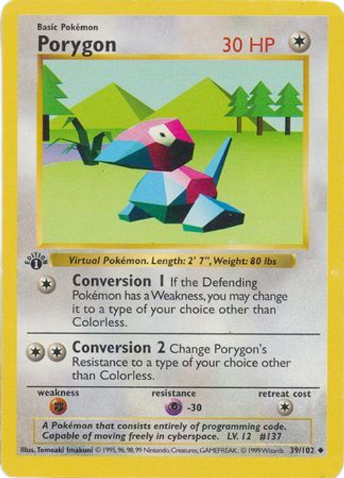 Porygon - 39/102 - Uncommon 1st Edition、mySite、waistdrama