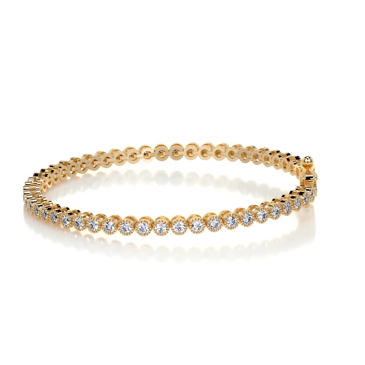 Laura Diamond Lab Grown Tennis Bracelet (1.50 Carat) -18K Yellow Gold、mySite、hinf8tx79