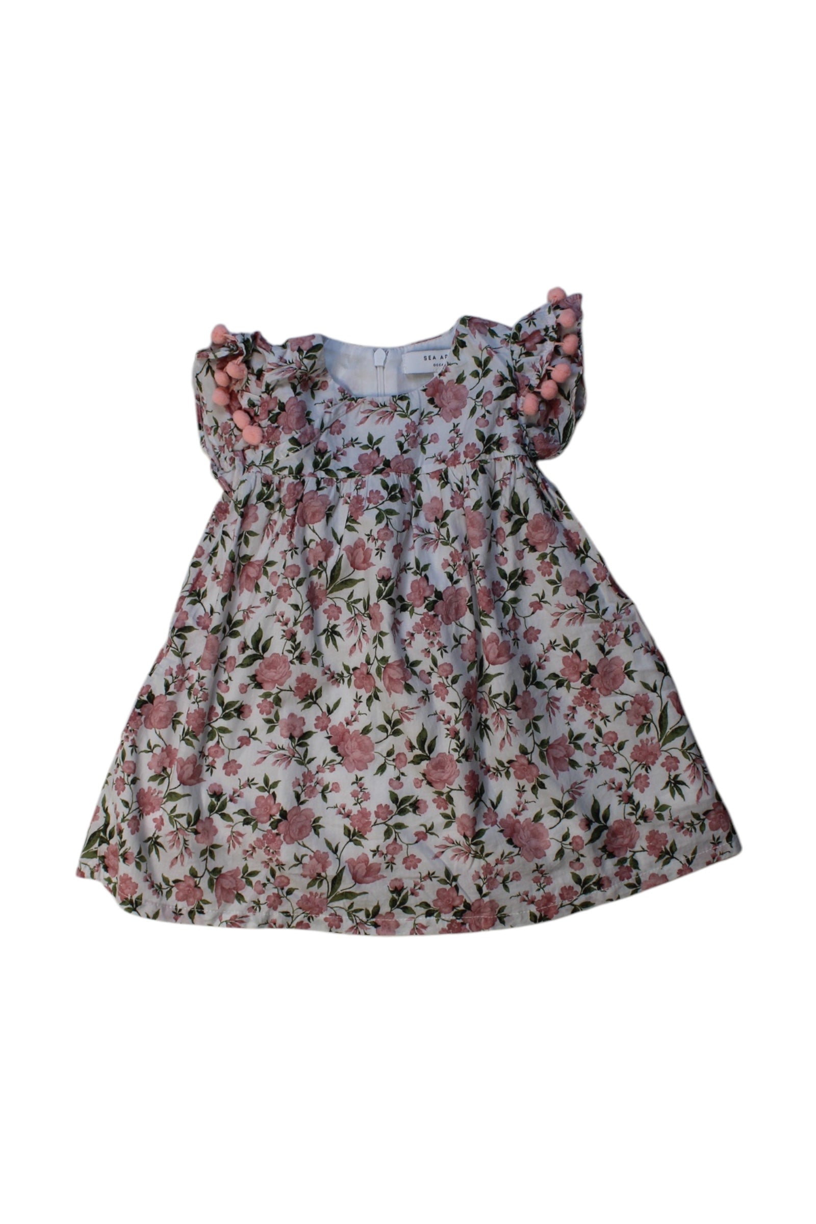 Sea Apple Floral Pom-Pom Dress 3-6M、mySite、g9winljtr