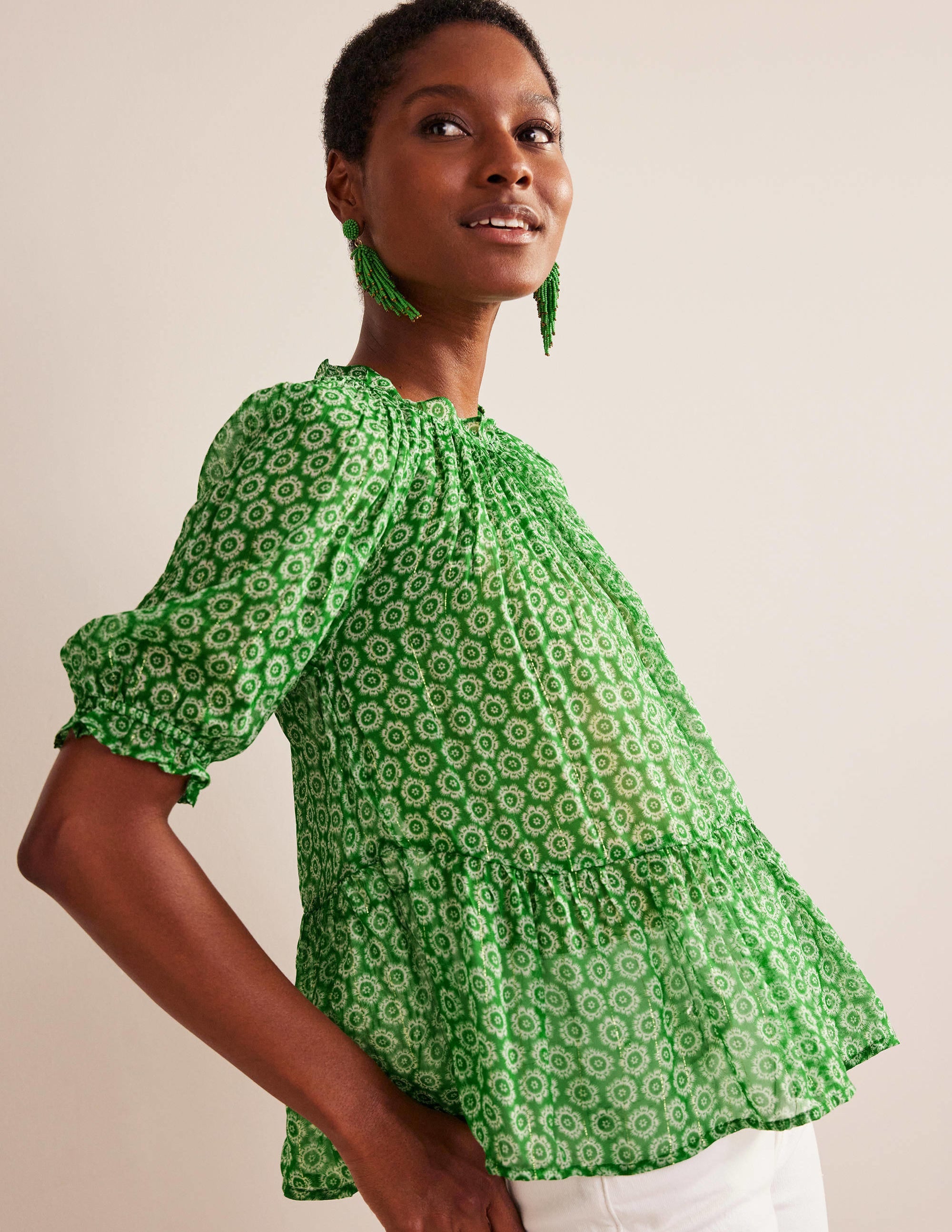  Gathered Sparkle Georgette Top-Lime, Sunrise Pop、mySite、ashleygrahame