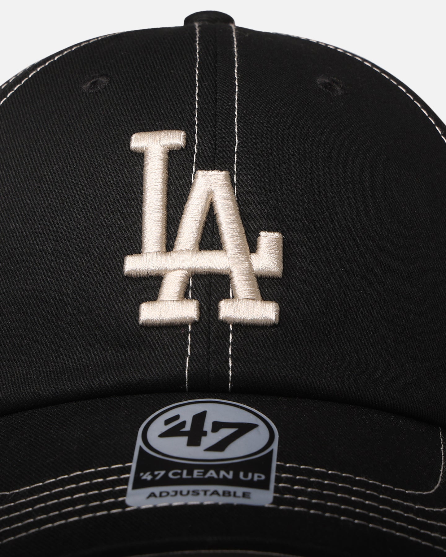 47 Brand Los Angeles Dodgers 'Contrast Stitch' 47 Clean Up Strapback Black/Bone、mySite、zt4zffjzw