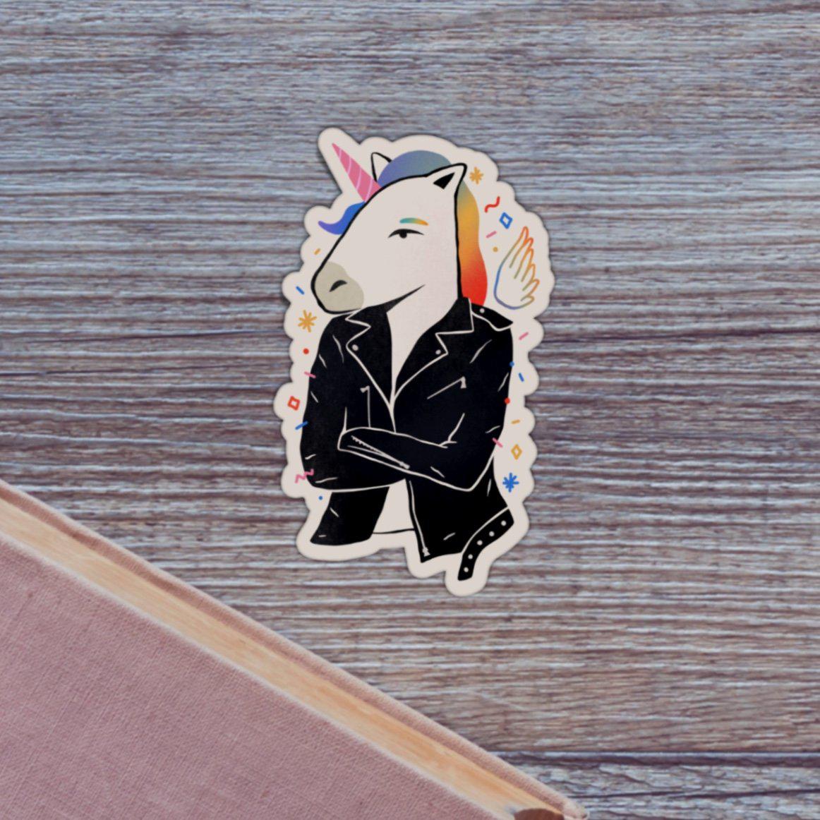  Unicorn Leather Jacket Fairytale Sticker、mySite、elrpsem3k