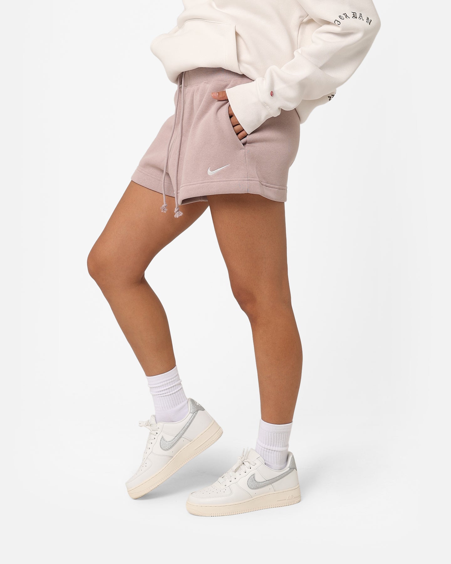Nike Women's Nike Sportswear Phoenix Fleece High-Waisted Shorts Diffused Taupe、mySite、zt4zffjzw