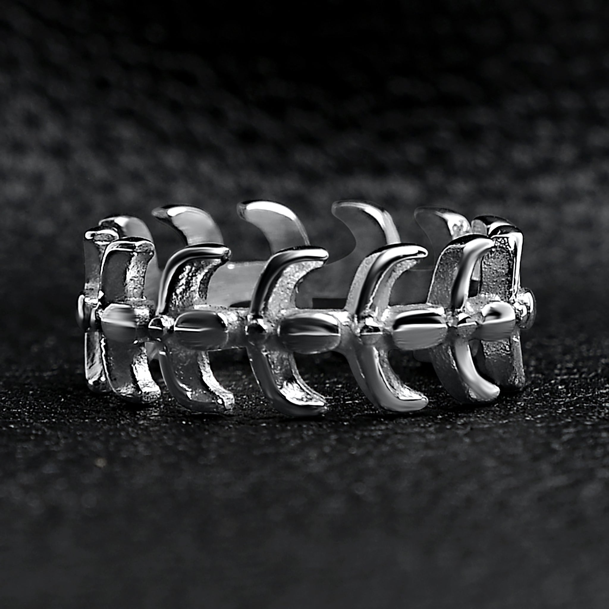 Detailed Spine Stainless Steel Ring / SCR3052、mySite、dreamappss
