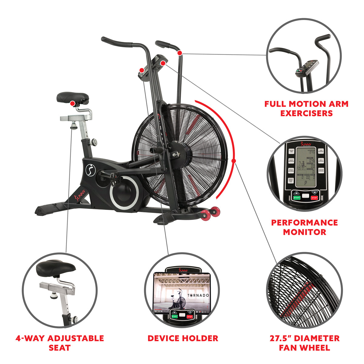  Sunny Strength™ Tornado LX Fan Bike - Air Assault Exercise、mySite、ghnorth