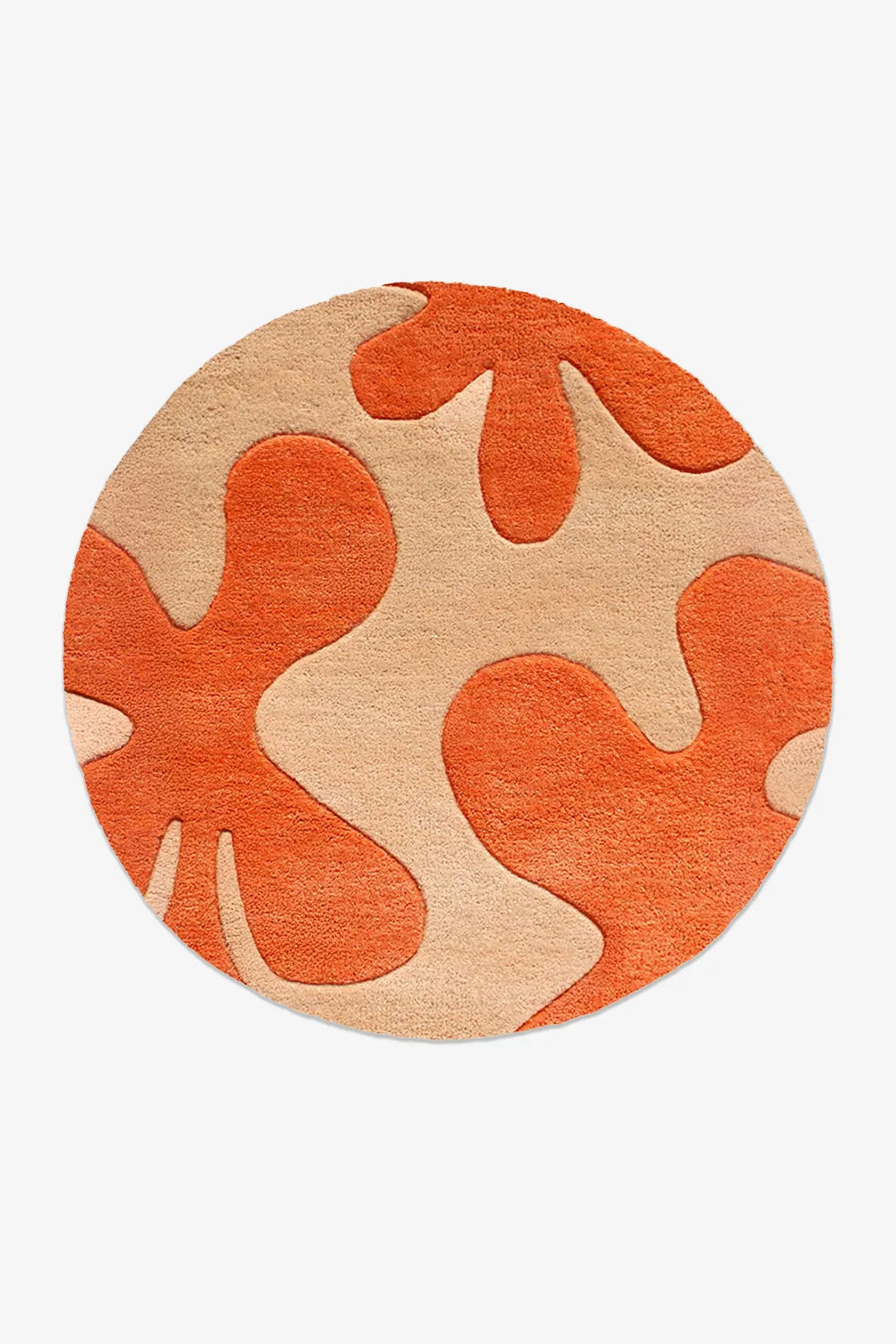 Abstract Floral Round Hand Tufted New Zealand Wool Rug、mySite、gigharbornorthrealestate