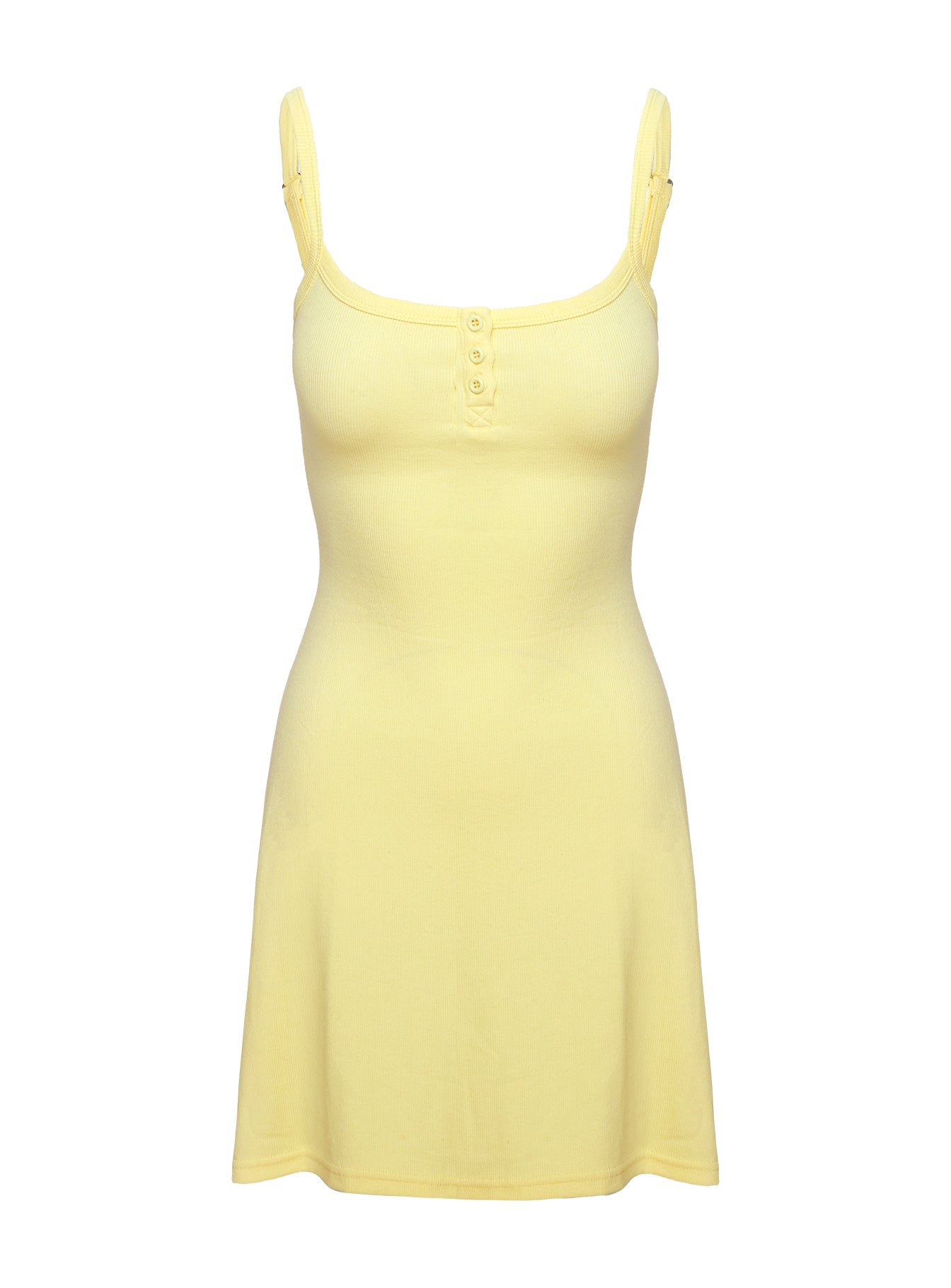 Baseline Rib Mini Dress Yellow、mySite、solidvoid