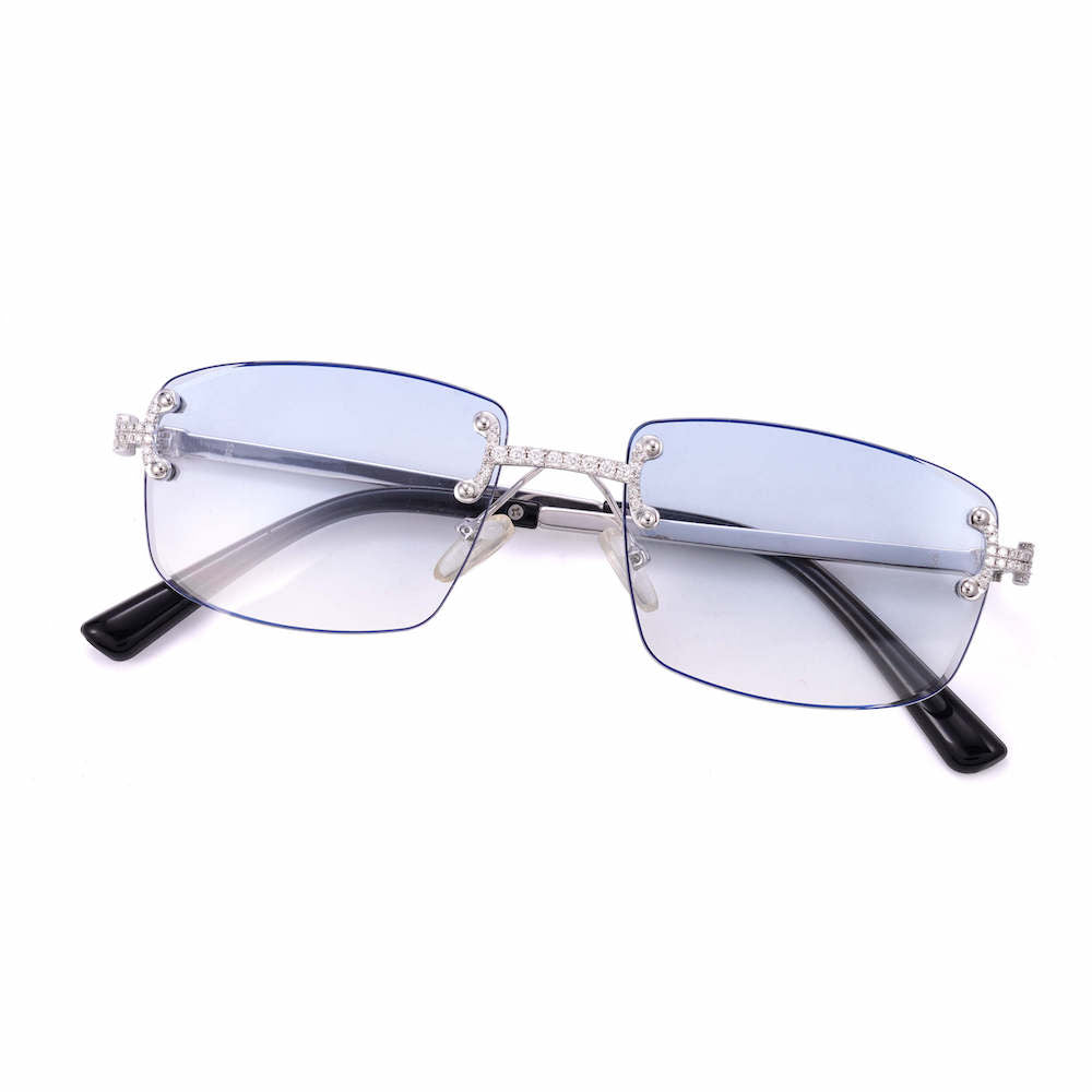 Moissanite Rimless Square Sunglasses 14K Gold、mySite、hinf8tx79