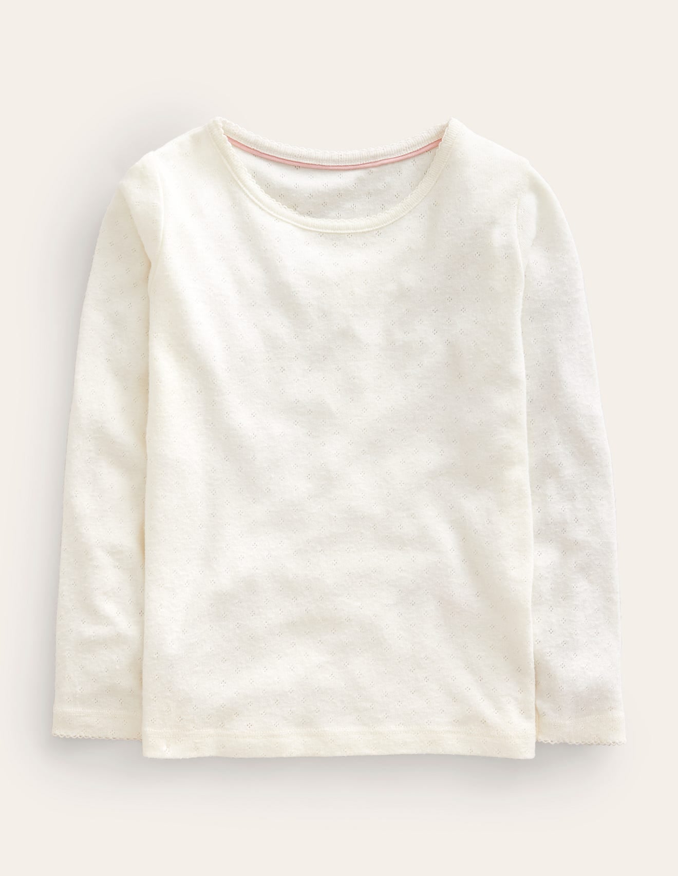  Long Sleeve Pointelle Top-Soft Ivory、mySite、ashleygrahame