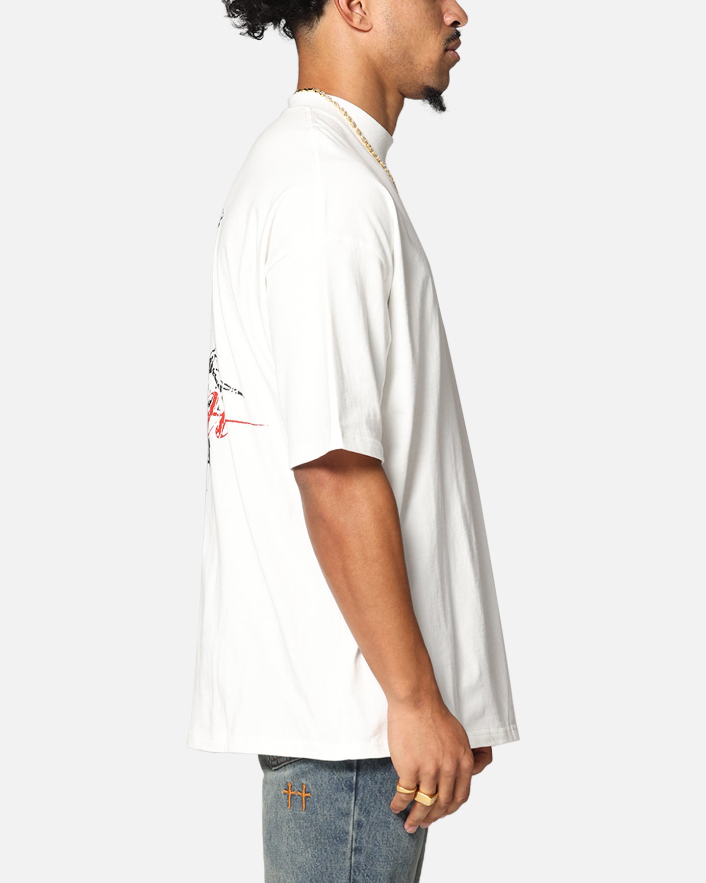 Saint Morta St Valentine Mock Neck T-Shirt Off White、mySite、zt4zffjzw