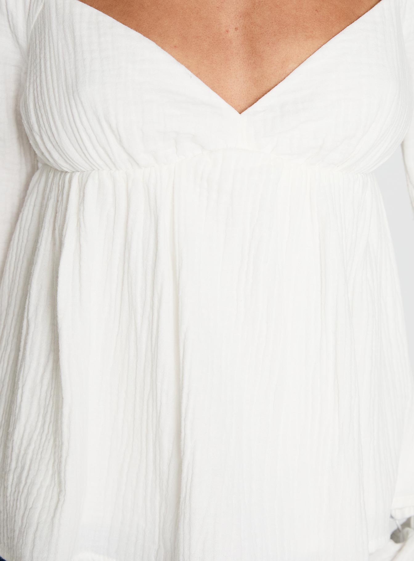 Khalea Long Sleeve Top White、mySite、solidvoid