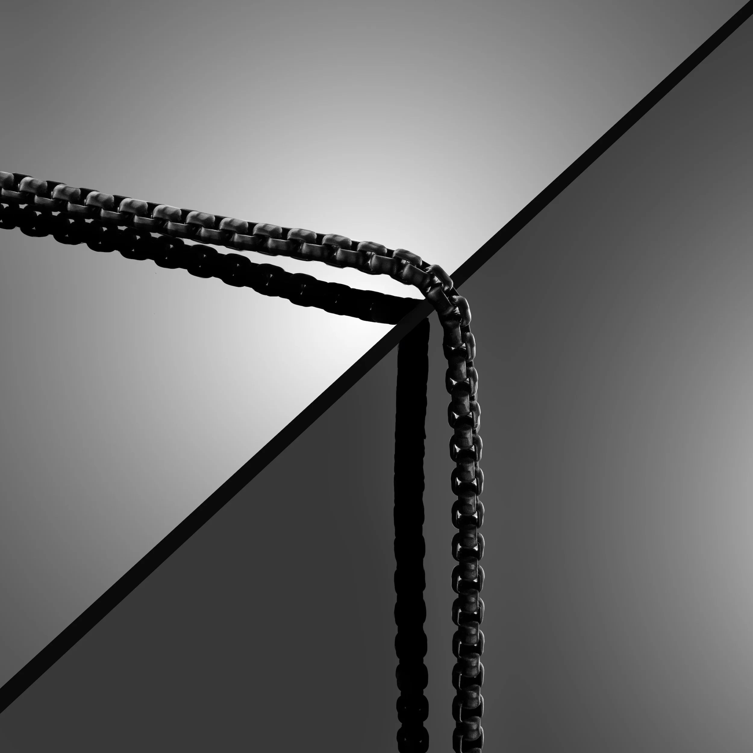  Box Chain Necklace, 2MM - Black