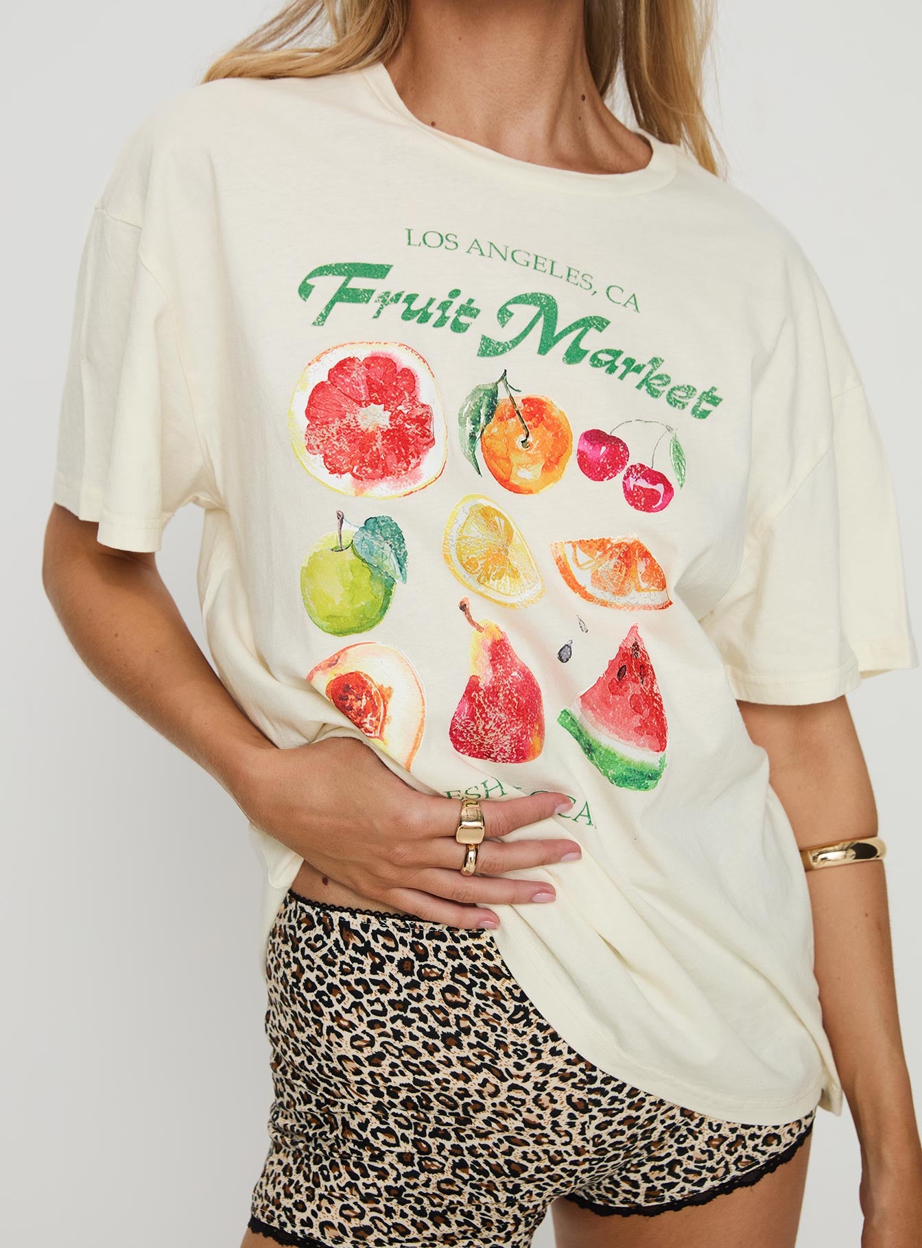 Fruit Market Oversized Tee White、mySite、solidvoid
