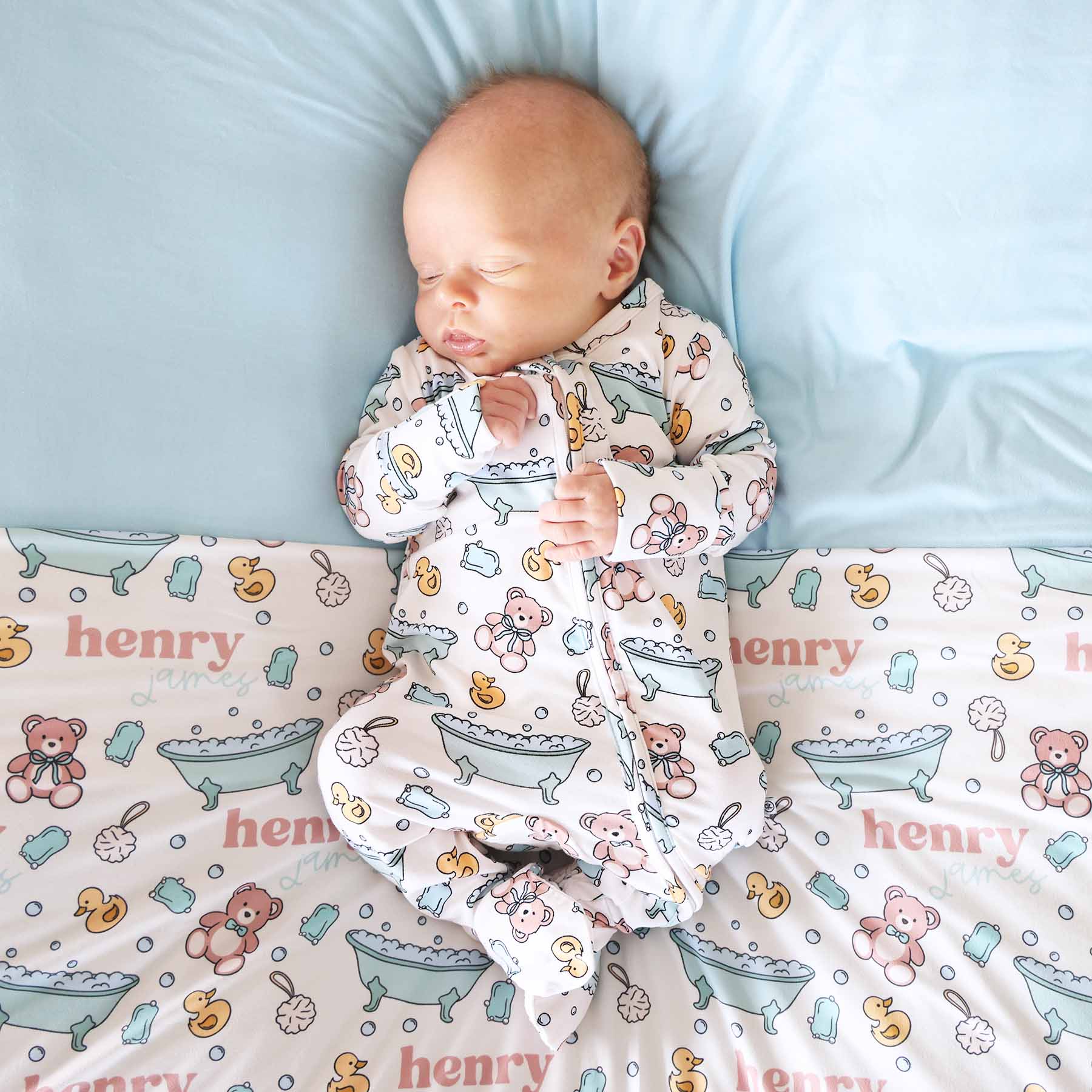  Bathtime Besties Zipper Footie | Blue、mySite、layawaytickets