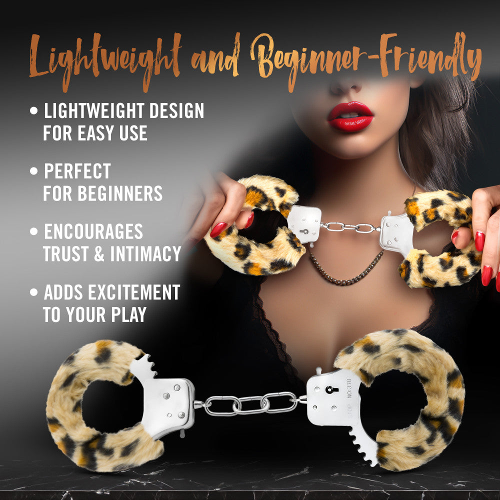 Temptasia By Blush® | Beginner Cuffs – Lightweight Bondage Handcuffs With Safety Release – Fully Adjustable With 2 Keys - Leopard Fur、mySite、bottomscart