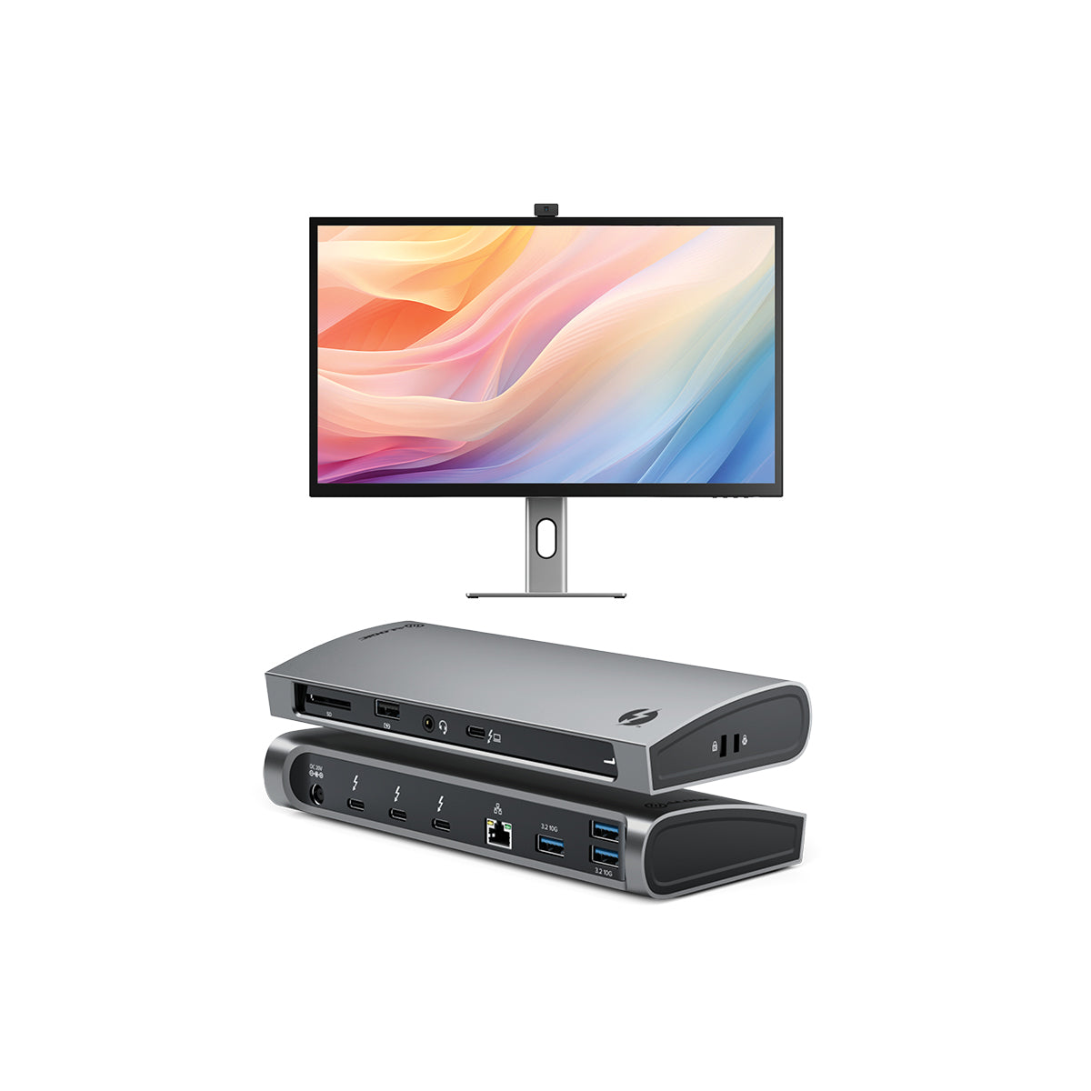 Clarity Max Pro 32 UHD 4K Monitor with USB-C Power Delivery and Webcam + Thunderbolt 4 BLAZE Docking Station、mySite、fannypackpong