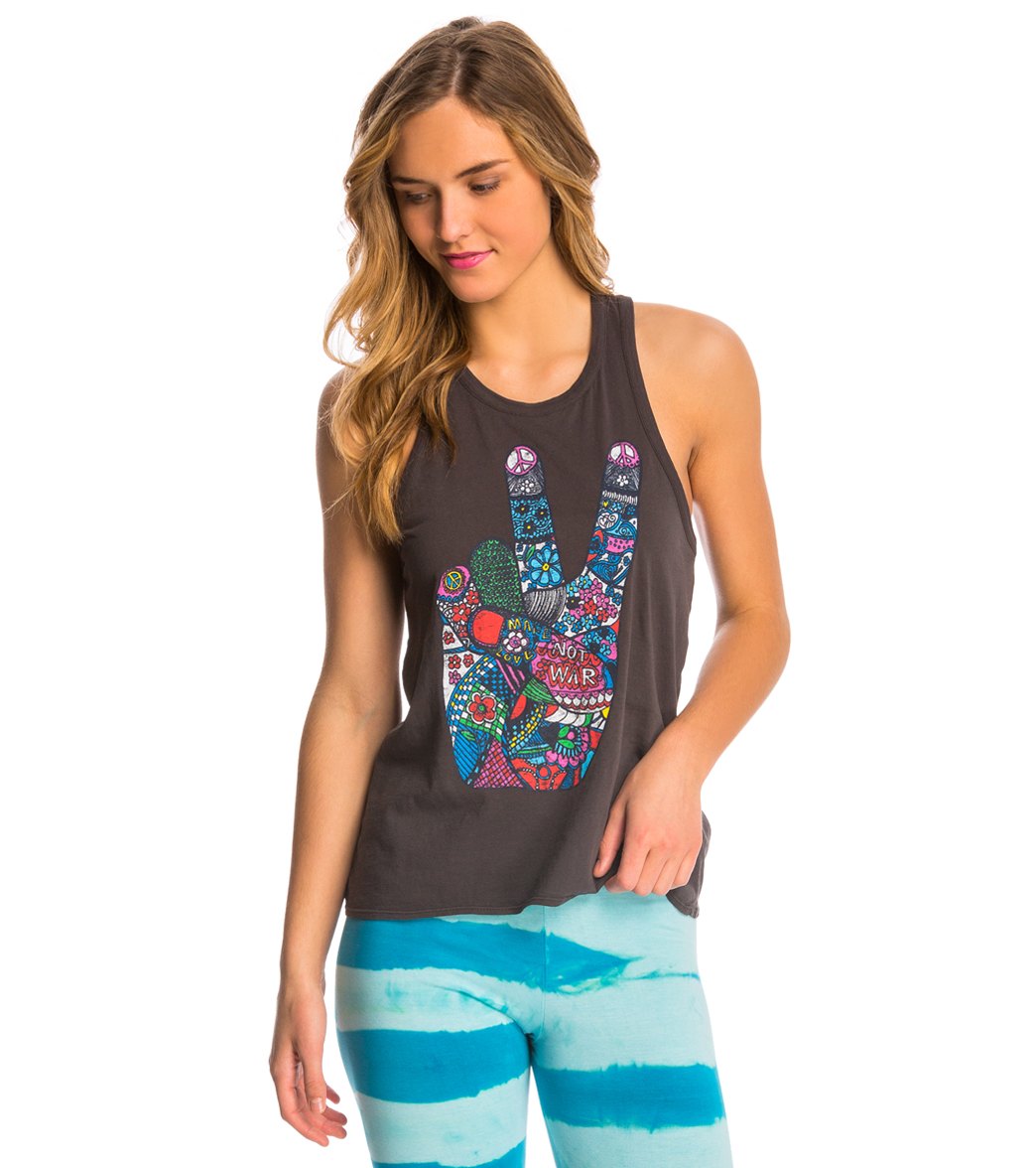 Chaser Peace Fingers Yoga Tank Top、mySite、noshort
