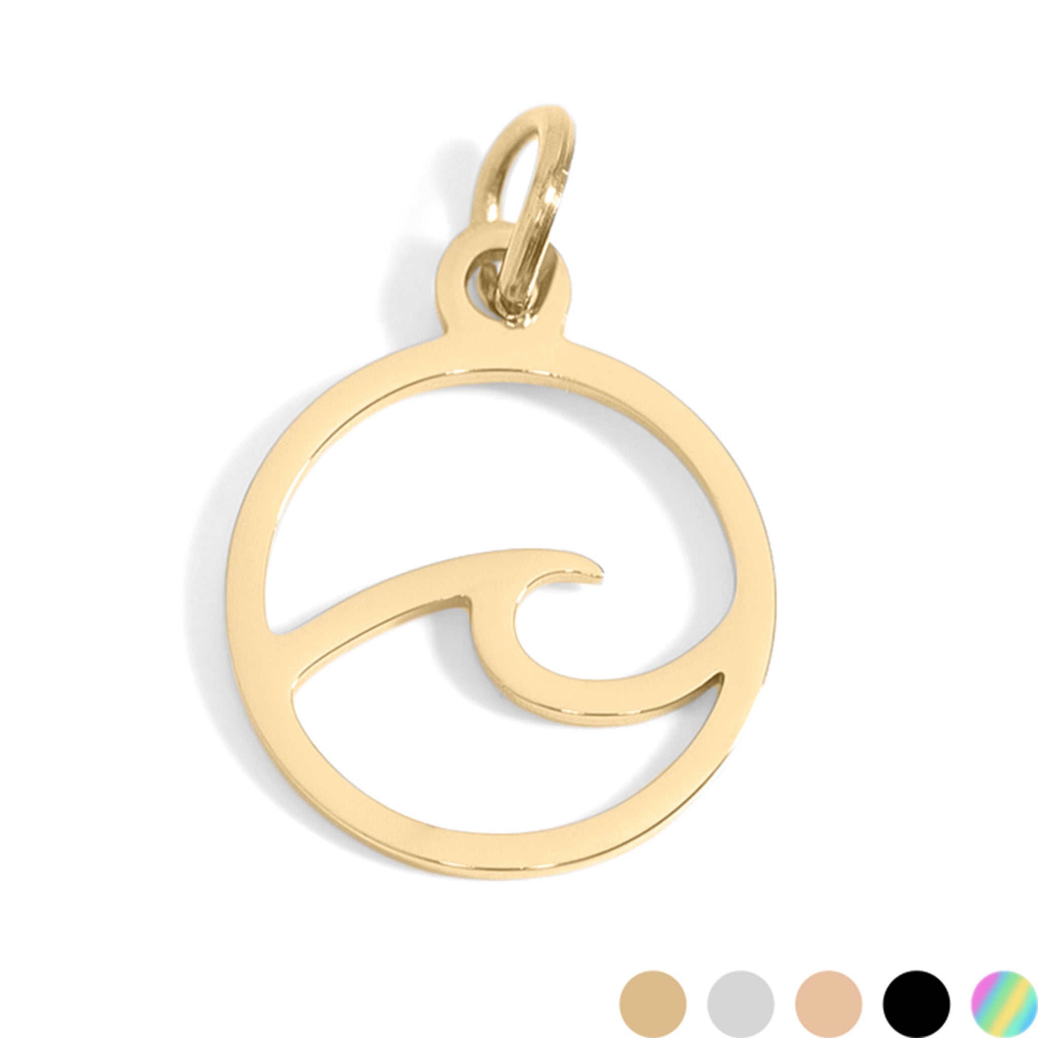 18K Gold PVD Stainless Steel Wave Charm / PDJ5043、mySite、dreamappss