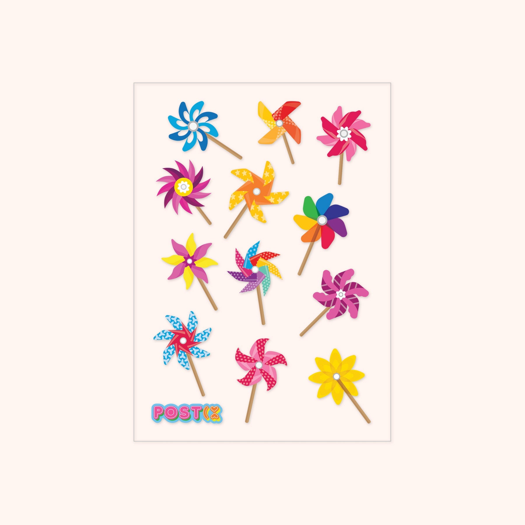  Pinwheel Party Transparent Sticker Sheet、mySite、ghnorth