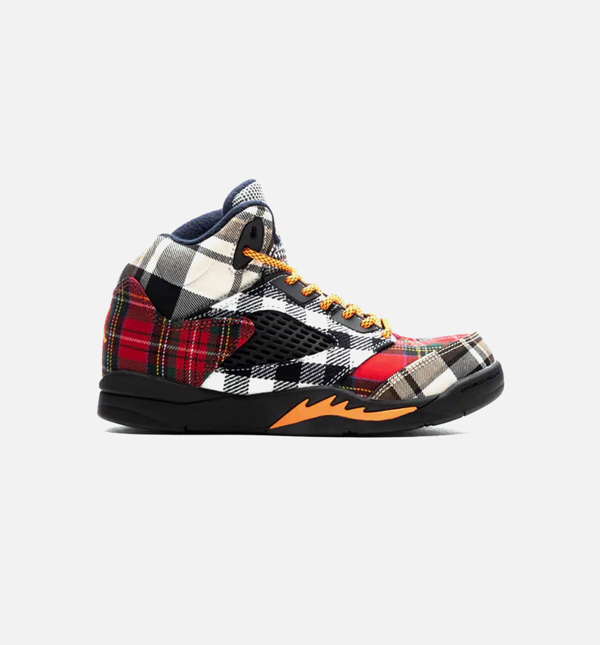 Air Jordan 5 Retro Plaid Preschool Lifestyle Shoe - Black/Multi Free Shipping、mySite、dreamappss