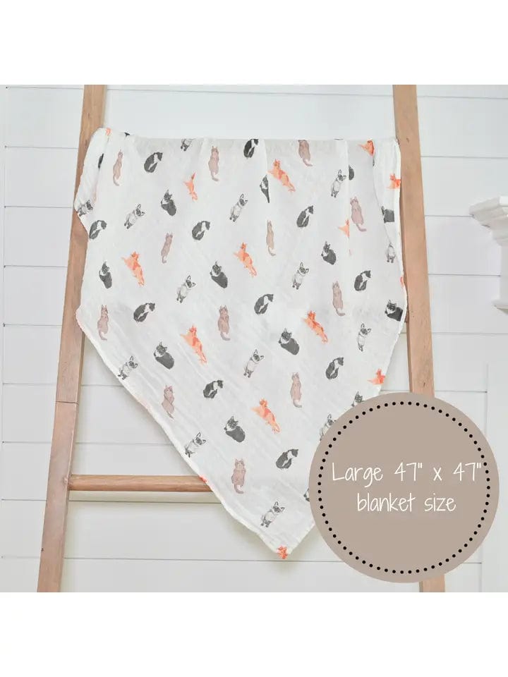 Kitty Cat Cotton Muslin Swaddle Blanket by Lolly Banks、mySite、g9winljtr