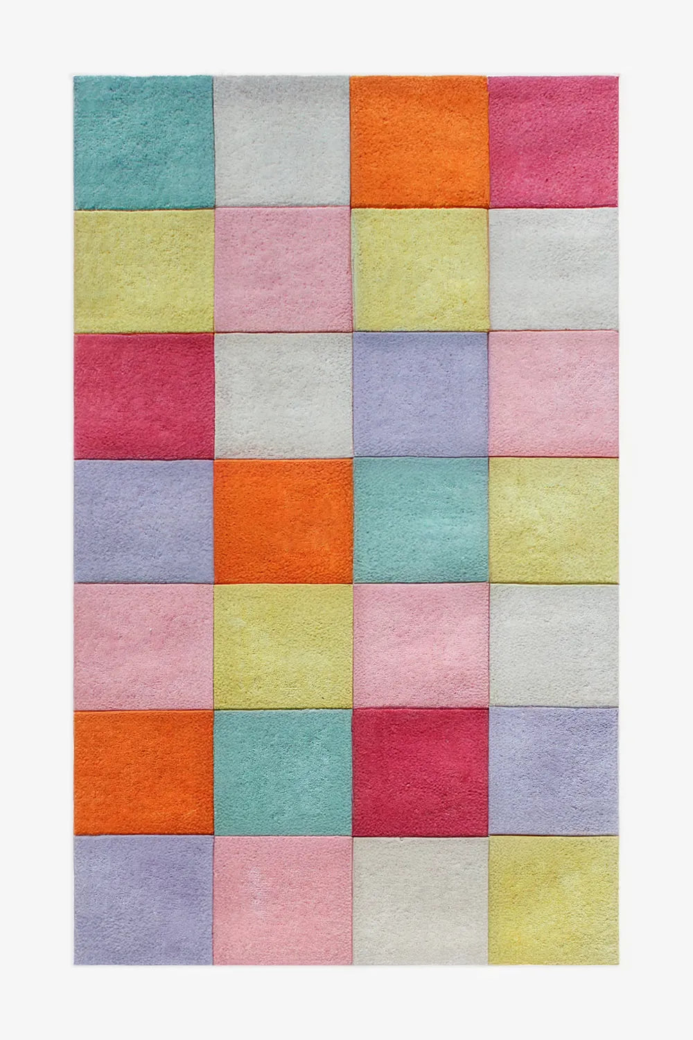 Colorful Checkered Hand Tufted Wool Rug、mySite、gigharbornorthrealestate