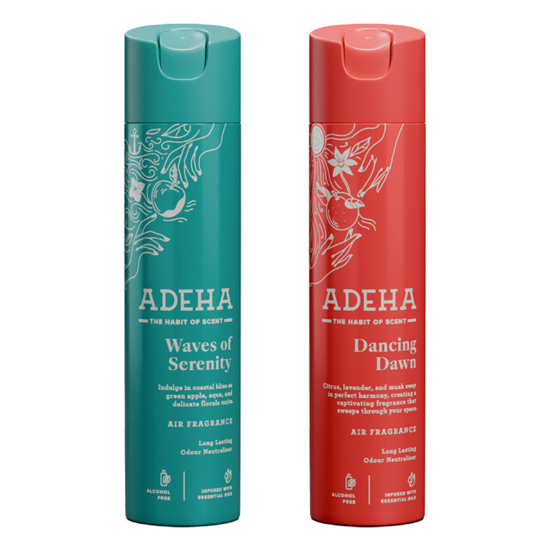 Room Air Freshener Spray | Dancing Dawn | Waves of Serenity | 218 ml | Pack of 2、mySite、camillekostekn
