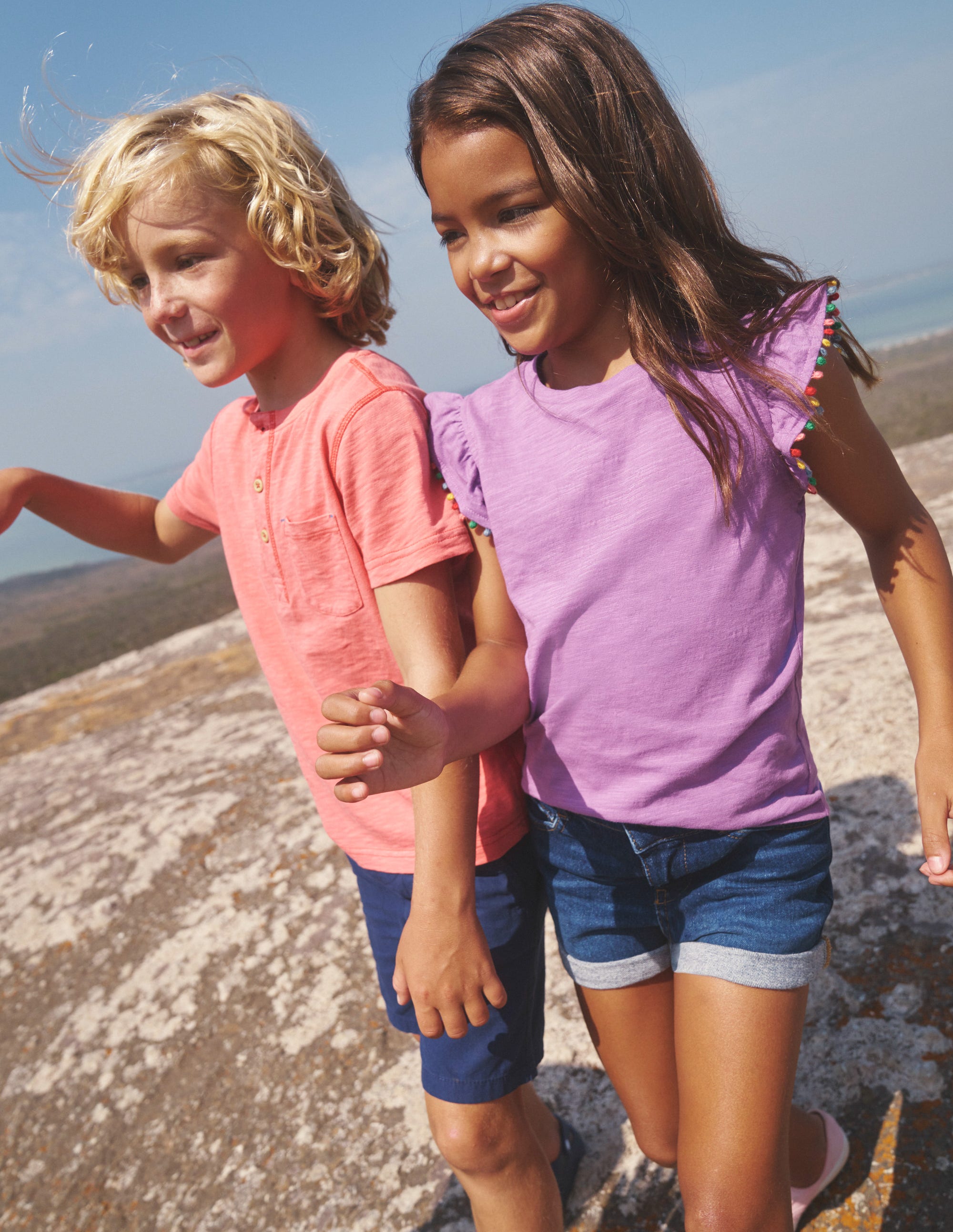 Pom Trim T-Shirt-Purple、mySite、ashleygrahame