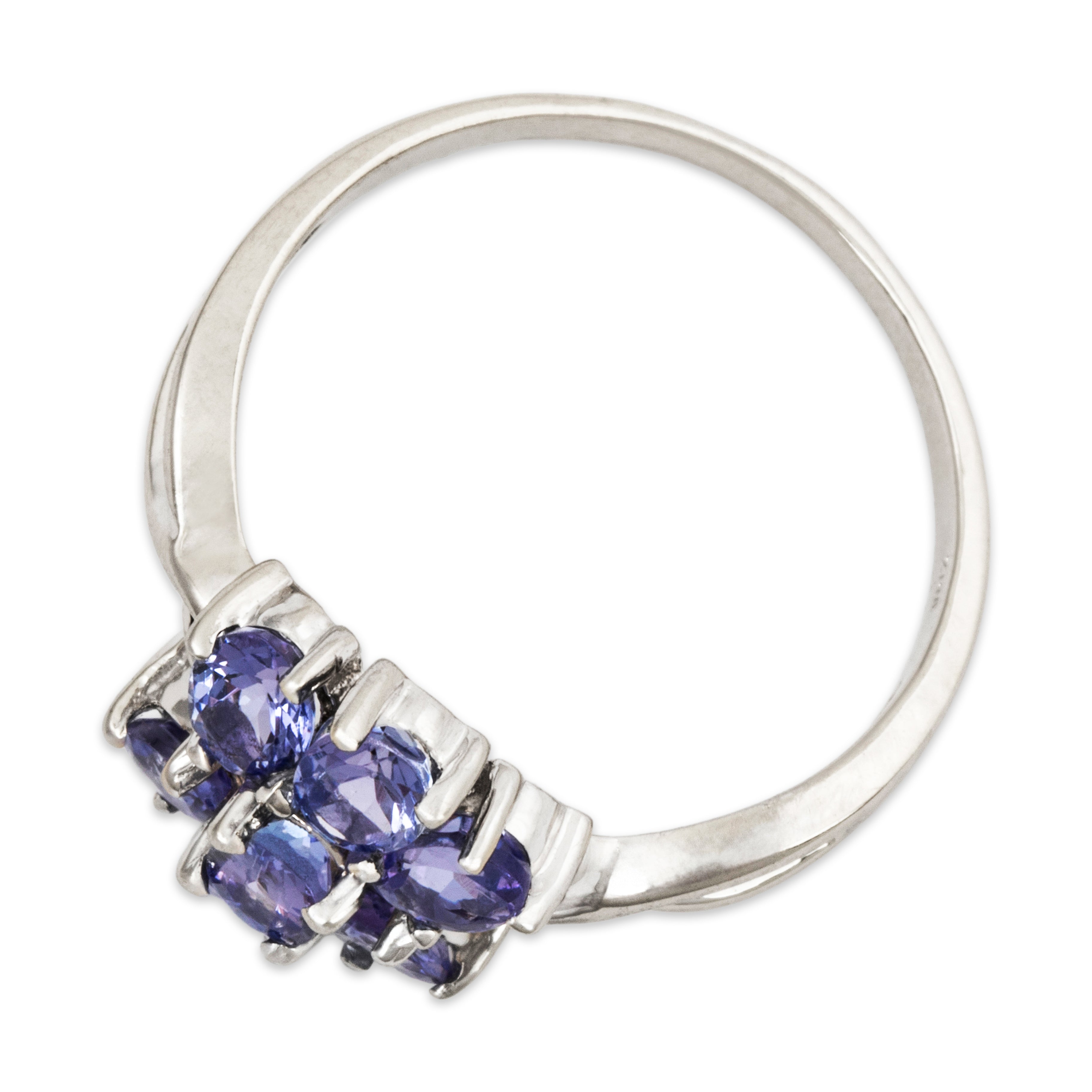 Vintage 14k White Gold 1.4cttw Tanzanite Floriform Ring 8、mySite、hinf8tx79