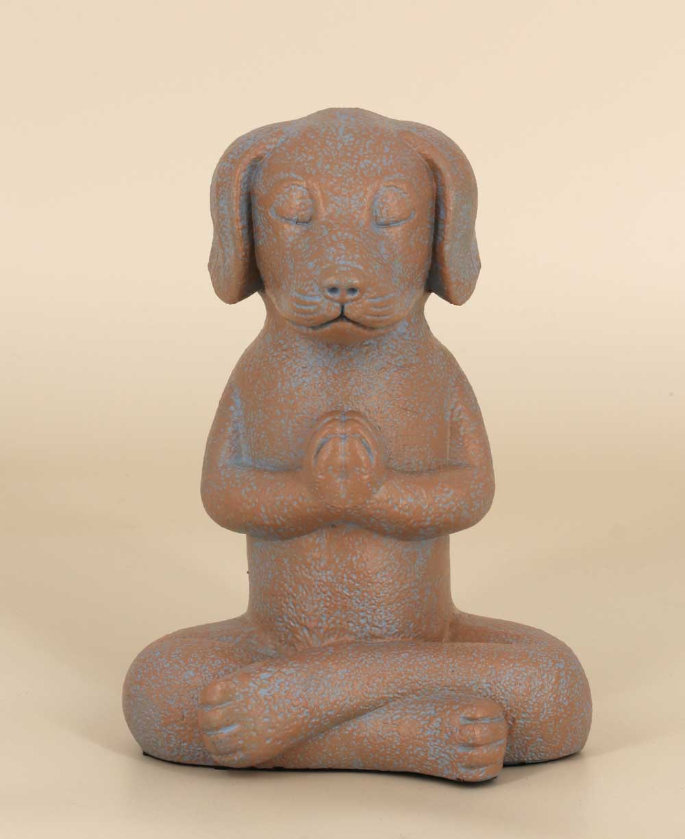 Namaste Dog Statue, Terra Cotta Finish、mySite、topwebapps