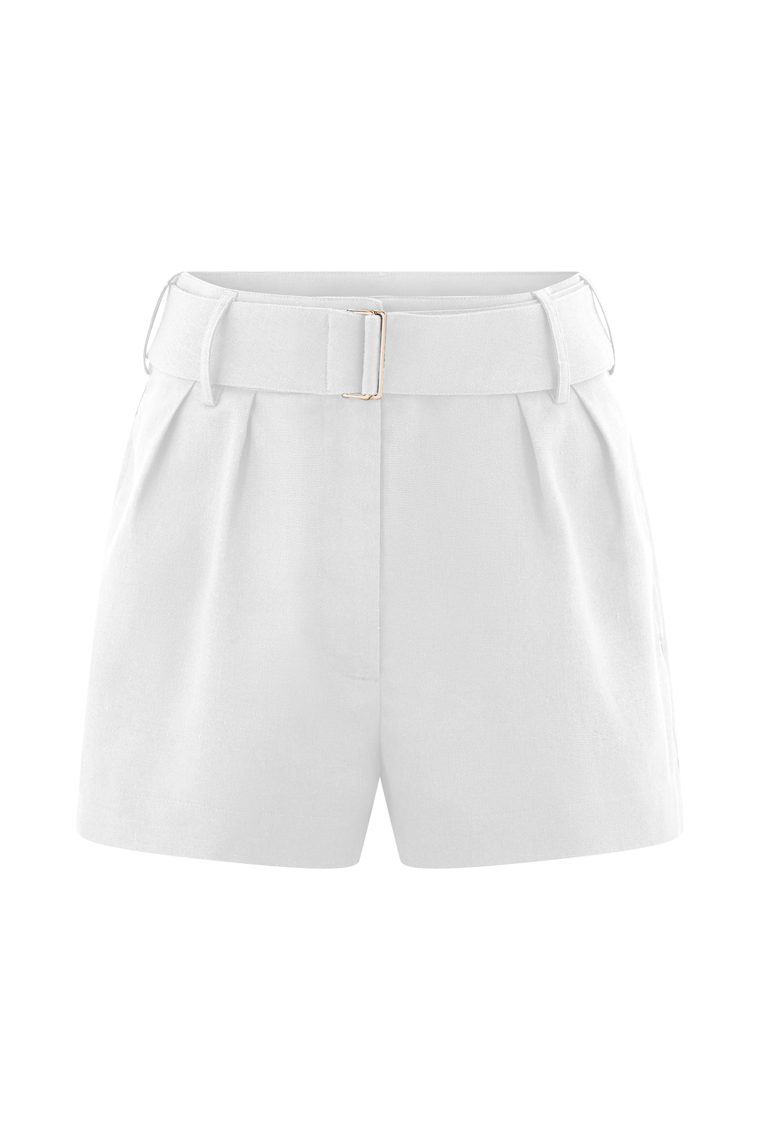 Scout Linen Belted Shorts - White、mySite、solidvoid