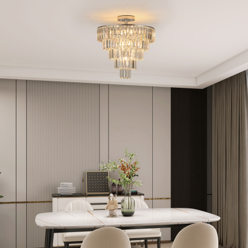 (Same as W1340110373/L5010) Large crystal chandelier in white chrome color, modern style chandelier, dining room, living room, bedroom (Without Bulb)、、eastwooduniform