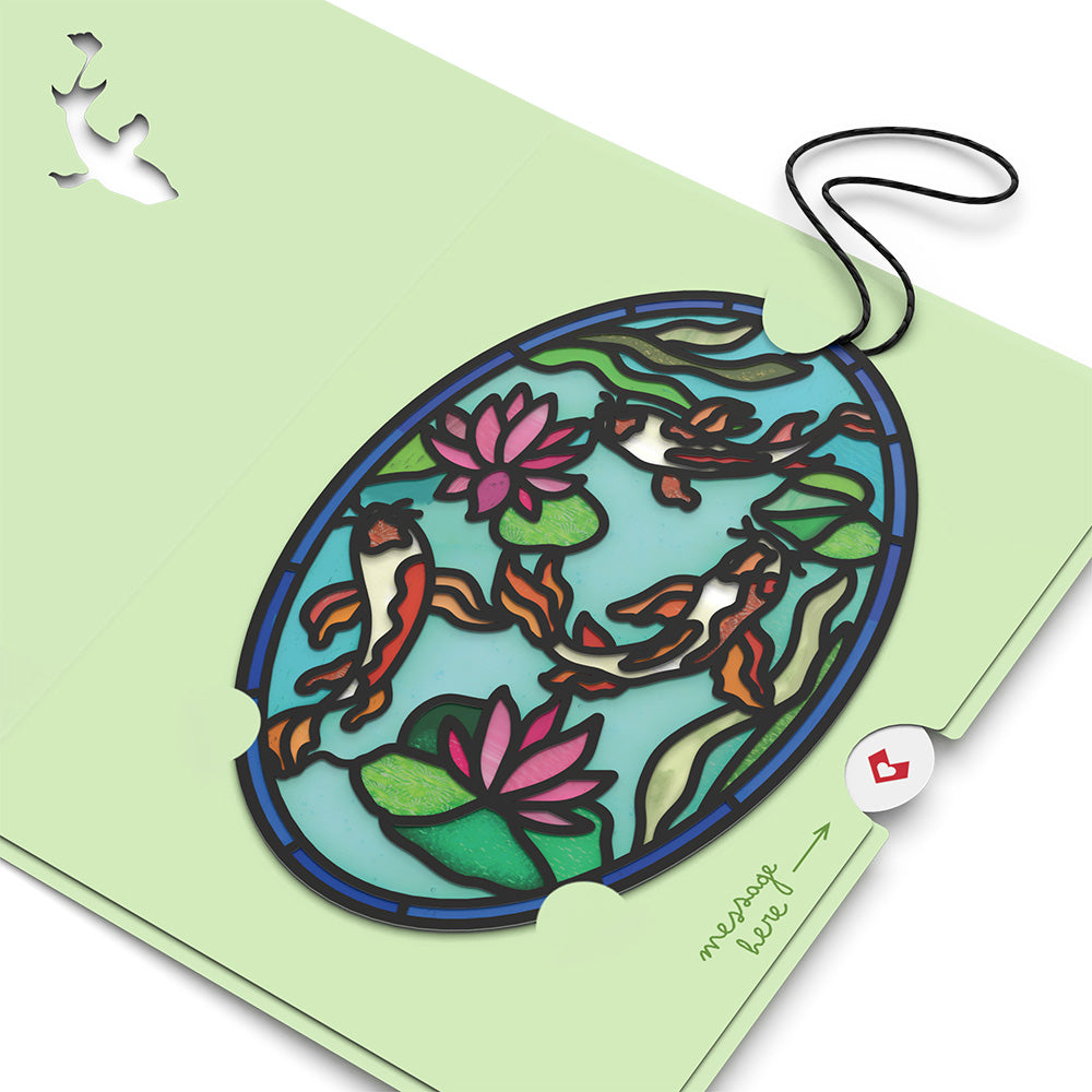 Quiet Moment Koi Pond Suncatcher Card、mySite、solidvoid