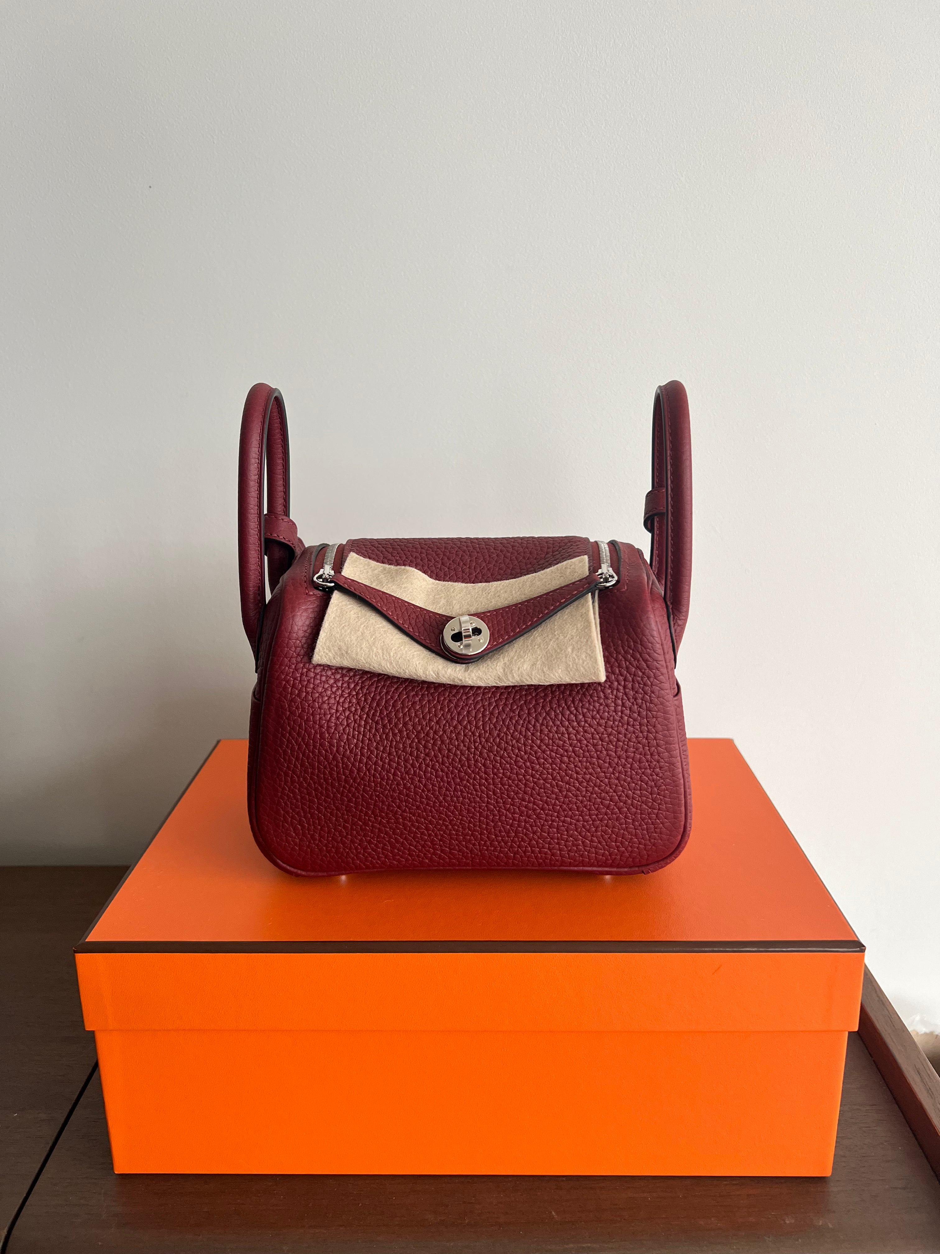 Hermès Mini Lindy Rouge H Clemence PHW、mySite、garminoutage.com