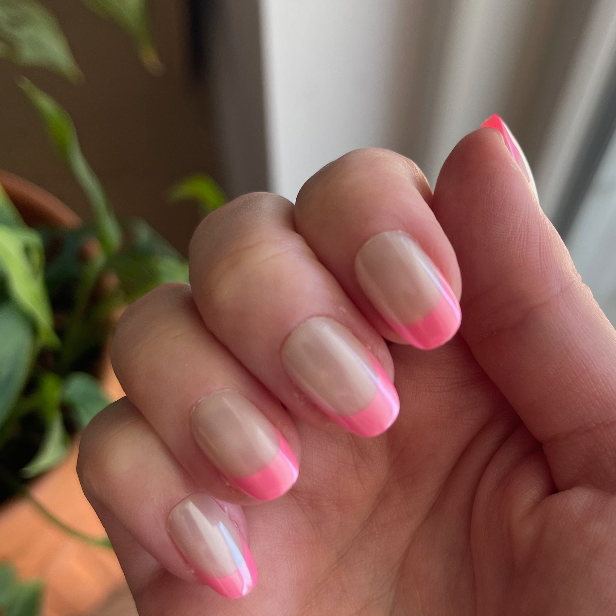 Pink Chrome French - Press-On | Short | Round、mySite、solidvoid