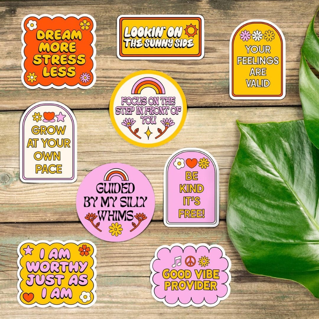  Mental Health Sticker 10 Pack (Retro)、mySite、ghnorth