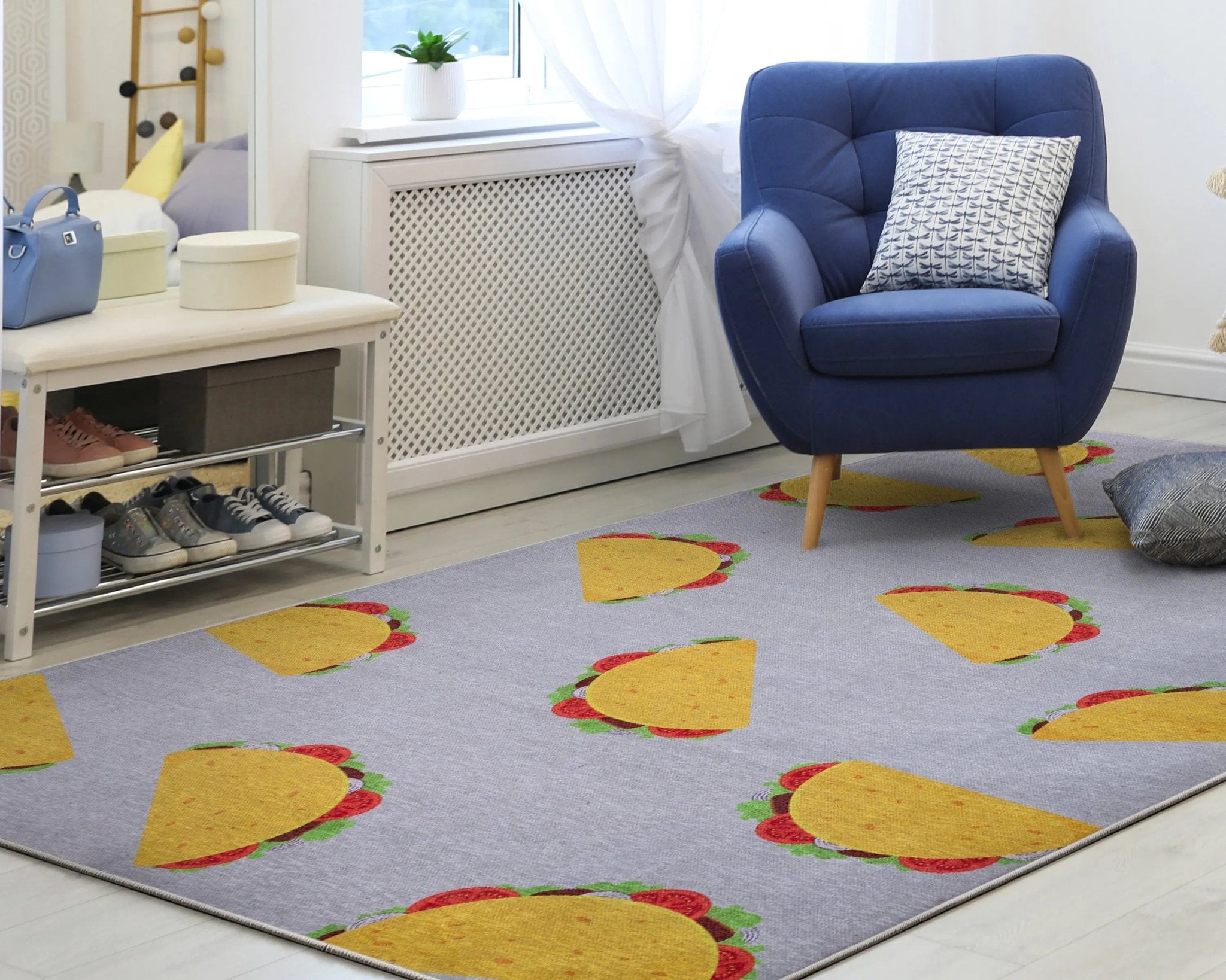 Multi Tacos Novelty Multi Pink Flat-Weave Rug、mySite、gigharbornorthrealestate