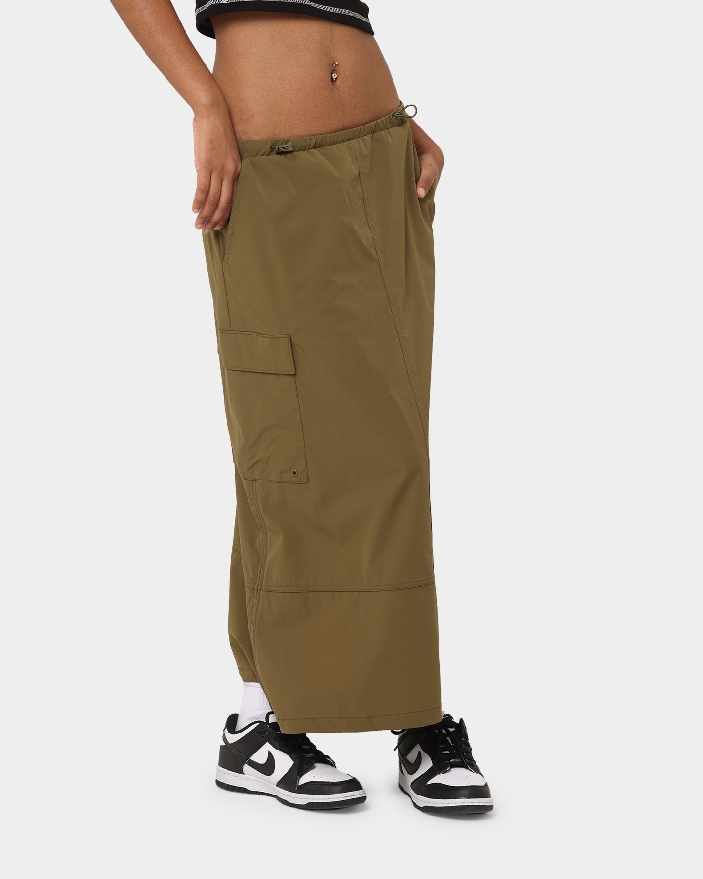 MNML Women's Parachute Maxi Skirt Khaki、mySite、zt4zffjzw
