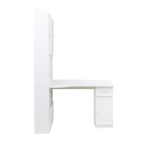 Home Office Computer Desk with Hutch, Antiqued White finish、、casual