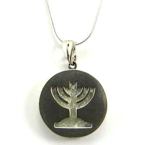 Shamay & Benlulu Round Menorah Necklace With Roman Glass、mySite、topwebapps
