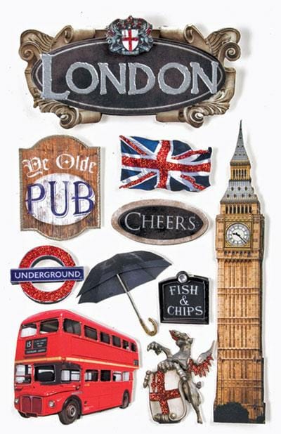  Scrapbook Stickers - 3D London、mySite、ghnorth