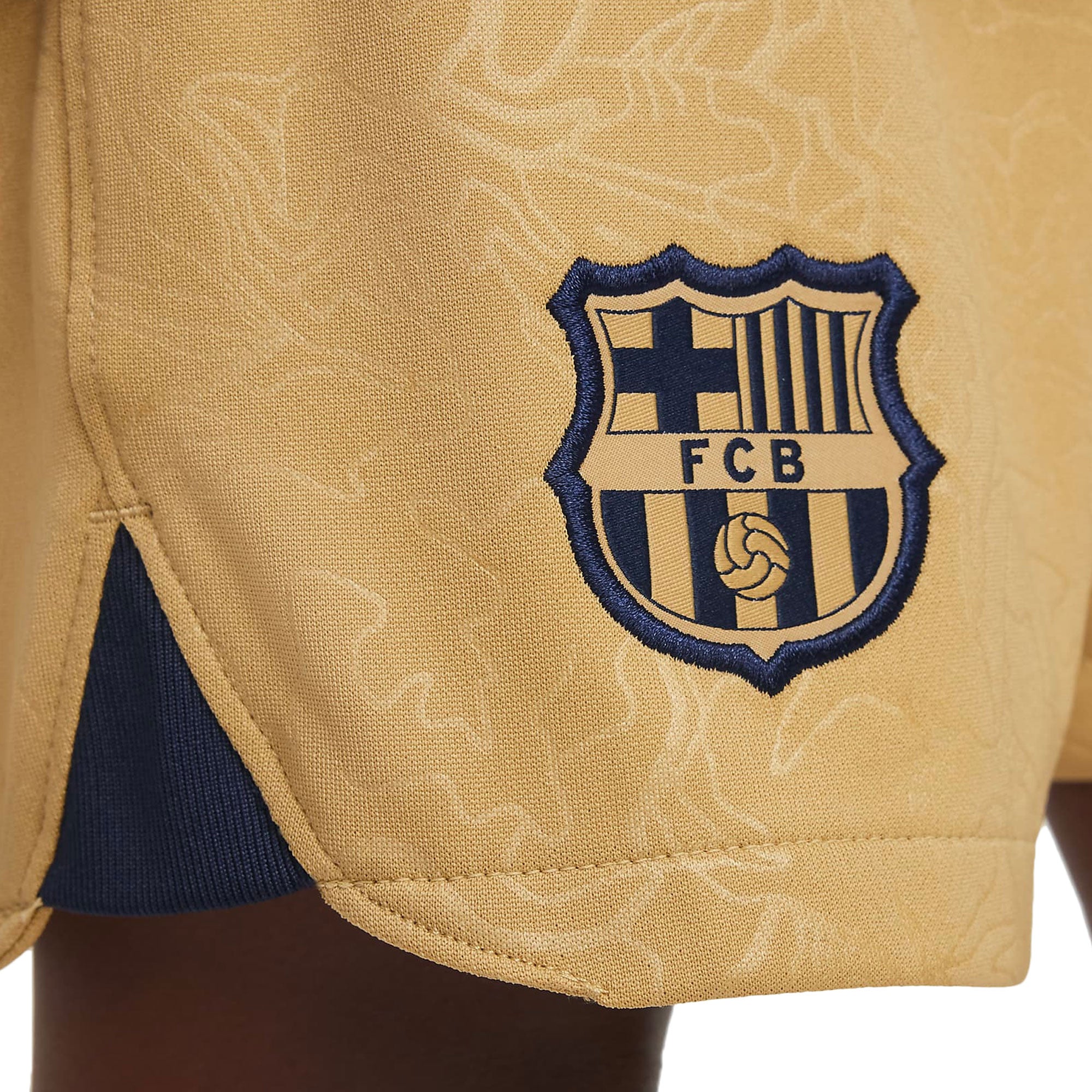 Nike Kids FC Barcelona 2022/23 Away Minikit Club Gold/Obsidian、mySite、noshort