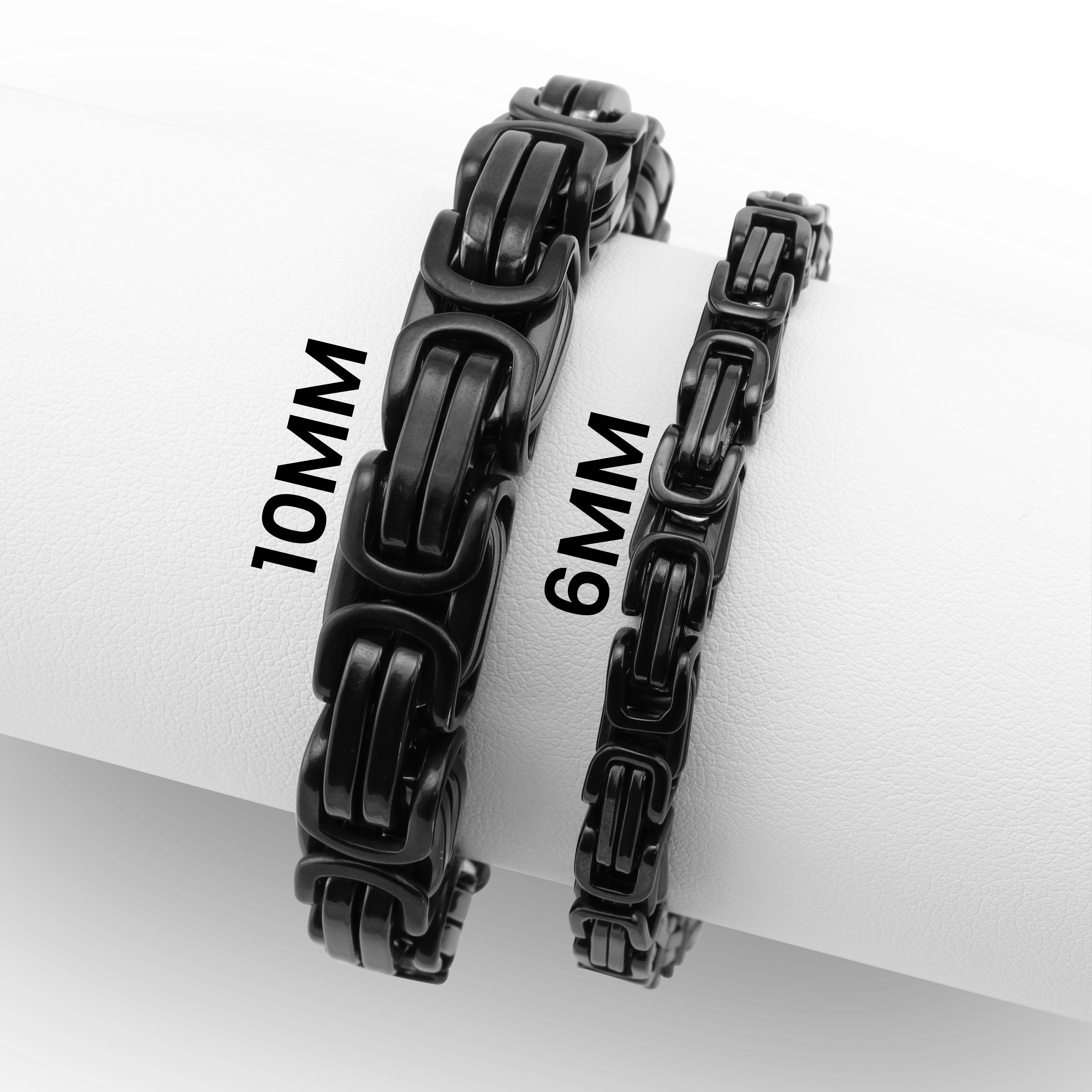 Stainless Steel Black Byzantine Chain Bracelet / BRJ9090、mySite、dreamappss