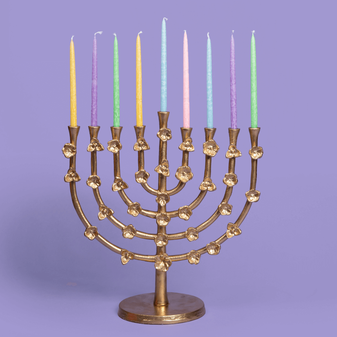Gold Floral Lily Menorah、mySite、topwebapps