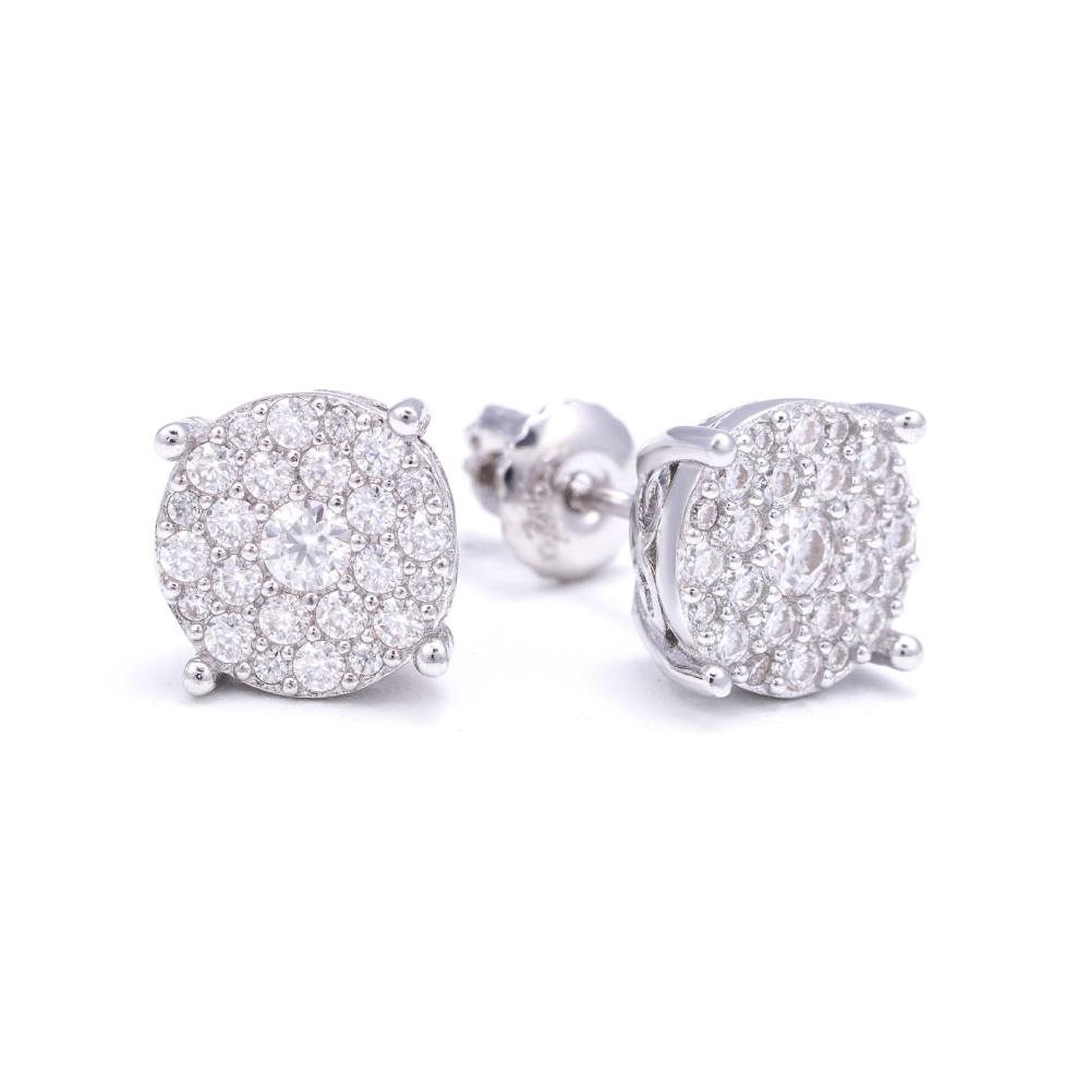 Double Halo Prong Moissanite Earrings 14K Gold、mySite、hinf8tx79